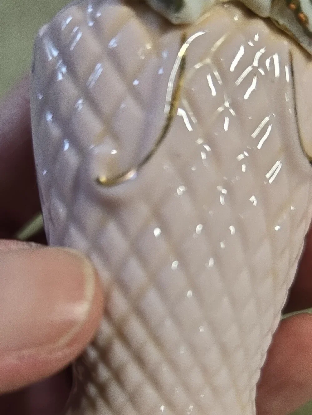 Pink Porcelain Mini Pitcher with Gold Leaf Accents